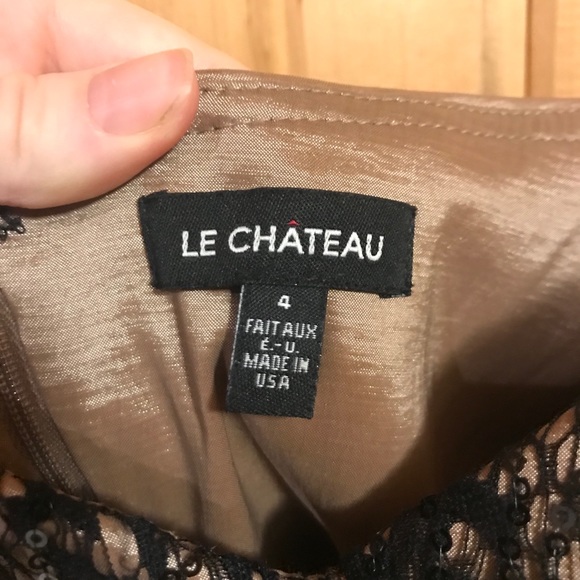 Black and gold/tan prom dress Le Château - Picture 2 of 7